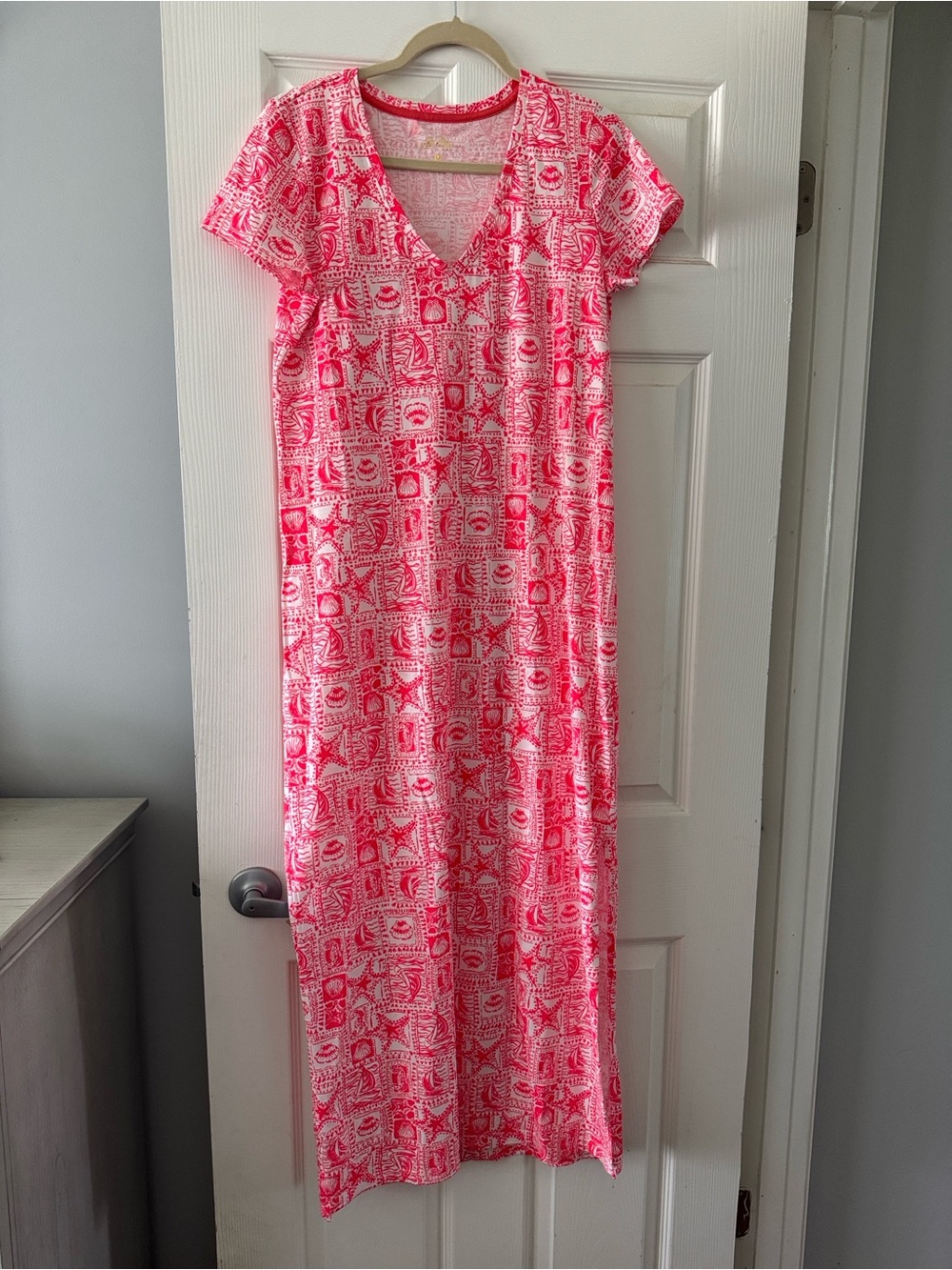 Lilly Pulitzer NWOT Etta Maxi Dress Mizner Red Seaside Harbour Size Medium